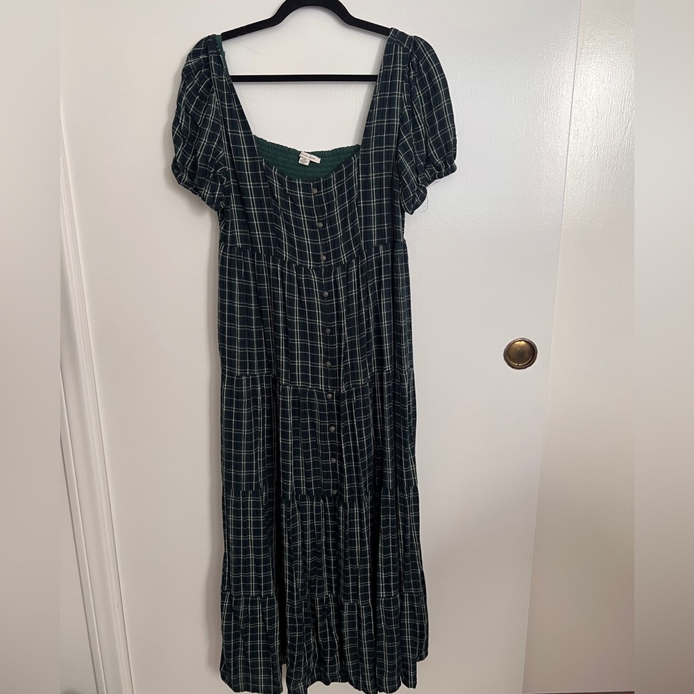 American Eagle Plaid Midi Dress - Size Large